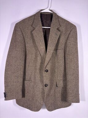 Triona Design Donegal Tweed Blazer 100% Wool Ireland Herringbone Size 44S